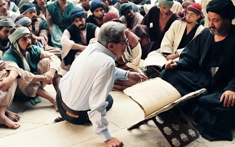 شاهين يوجه نور الشريف خلال تجسيده دور ابن رشد